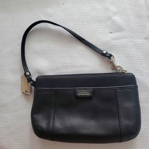 Black Leather Coach Wristlet